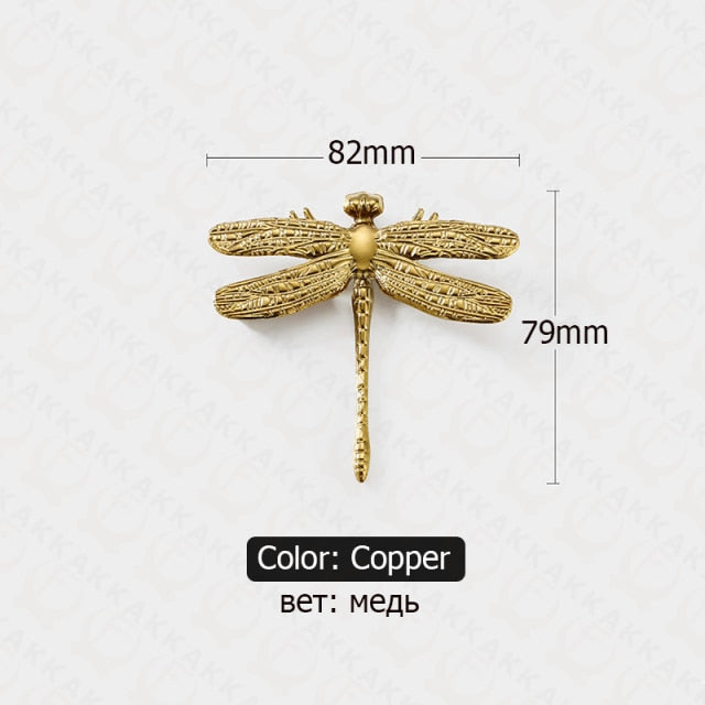 KAK Brass Dragonfly Furniture Decoration Handles  Butterfly Pulls - KiwisLove