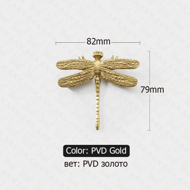 KAK Brass Dragonfly Furniture Decoration Handles  Butterfly Pulls - KiwisLove