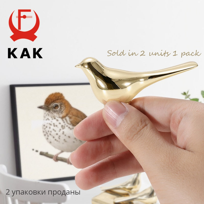 KAK 2pcs  Bird Cabinet Knobs Wall Hanging Hook Decor Drawer Pulls - KiwisLove