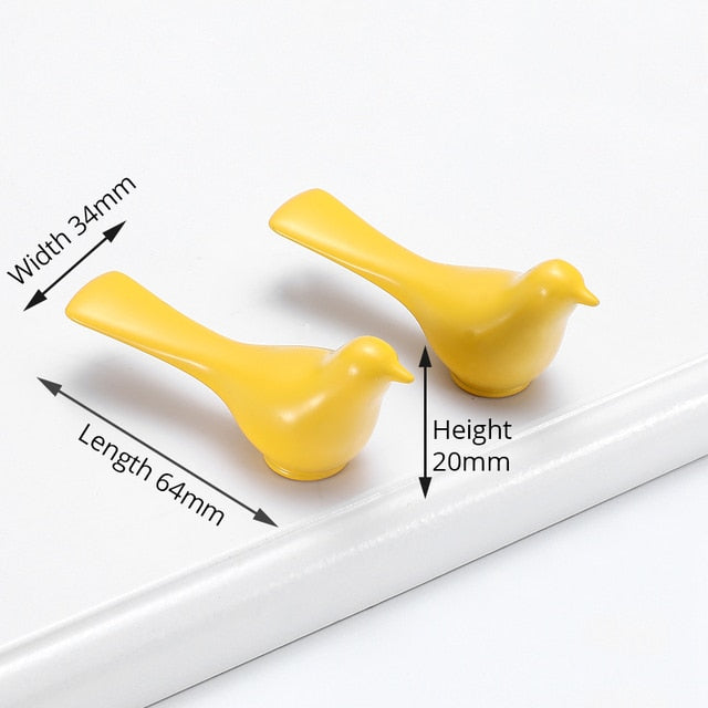 KAK 2pcs  Bird Cabinet Knobs Wall Hanging Hook Decor Drawer Pulls - KiwisLove