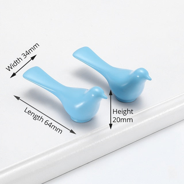 KAK 2pcs  Bird Cabinet Knobs Wall Hanging Hook Decor Drawer Pulls - KiwisLove