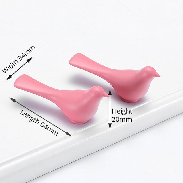 KAK 2pcs  Bird Cabinet Knobs Wall Hanging Hook Decor Drawer Pulls - KiwisLove