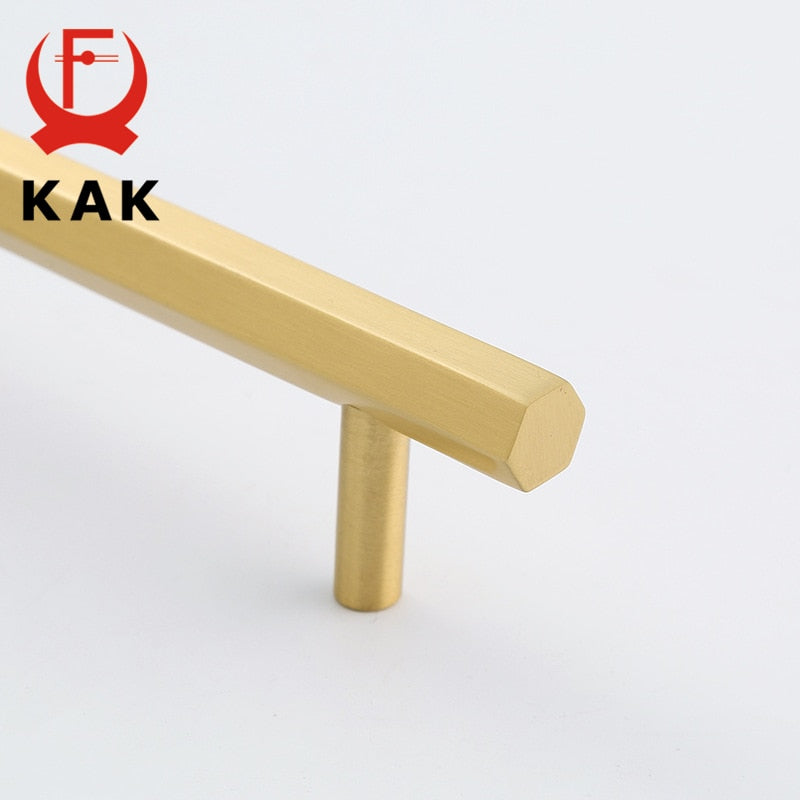 KAK Brass Copper Cabinet Handles Gold Kitchen Cupboard Door Pulls - KiwisLove