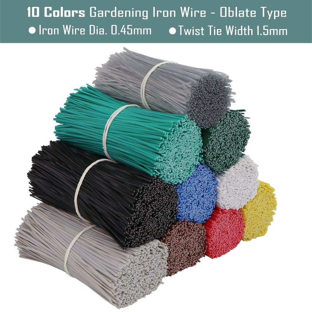 100PCS Oblate Gardening Cable Ties Reusable Iron Wire Twist Tie - KiwisLove