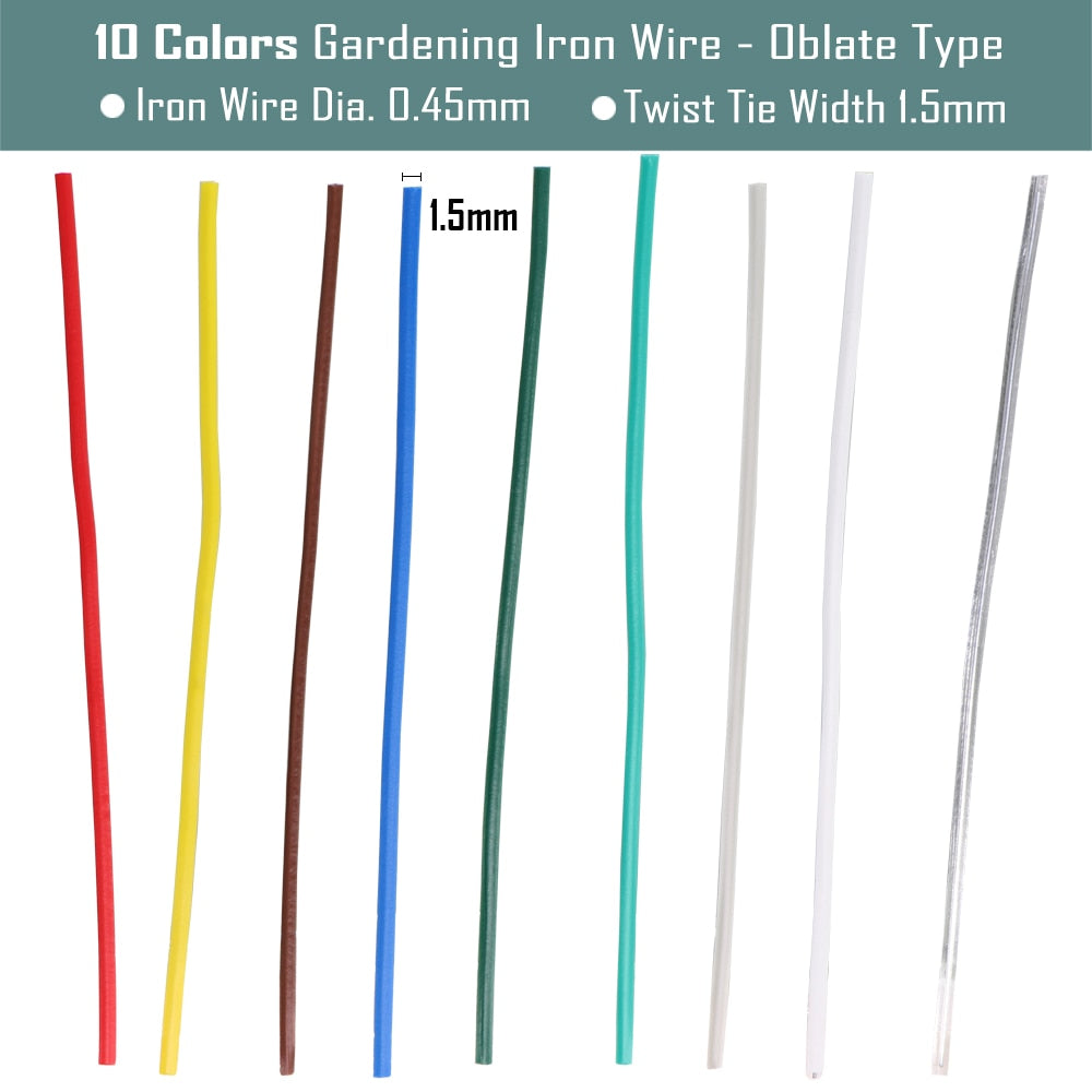 100PCS Oblate Gardening Cable Ties Reusable Iron Wire Twist Tie - KiwisLove