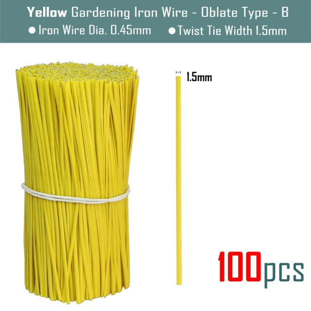 100PCS Oblate Gardening Cable Ties Reusable Iron Wire Twist Tie - KiwisLove
