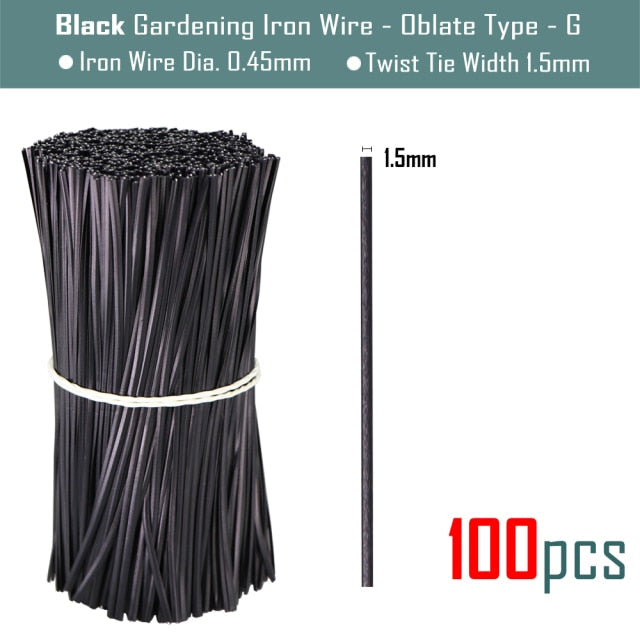 100PCS Oblate Gardening Cable Ties Reusable Iron Wire Twist Tie - KiwisLove
