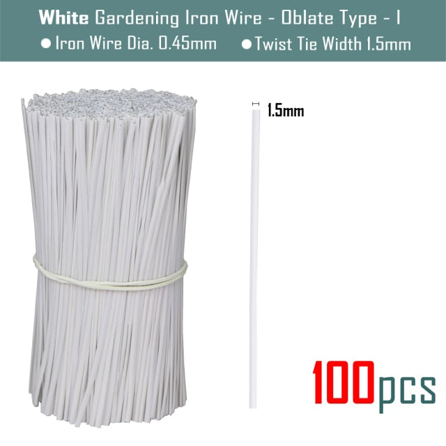 100PCS Oblate Gardening Cable Ties Reusable Iron Wire Twist Tie - KiwisLove
