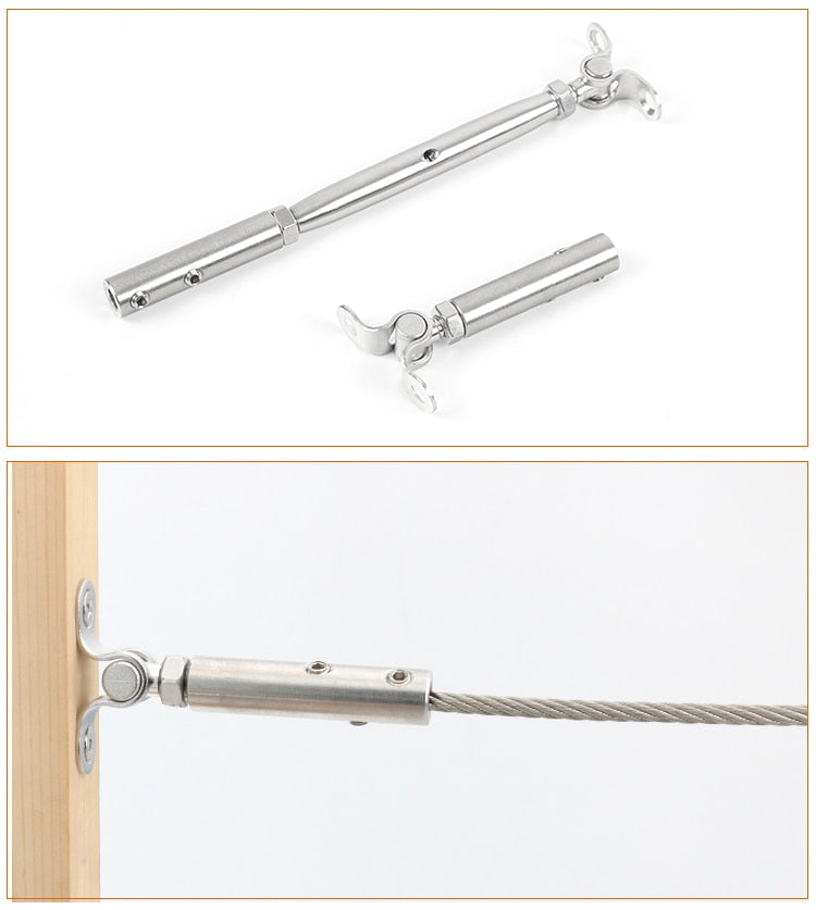 1 pair Cable Railing Tensioner Toggle Anchor  with Hexagon Grub Screw Bolt - KiwisLove