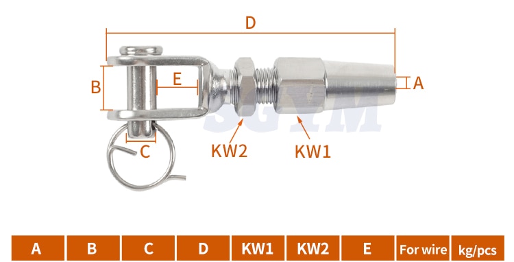 2pcs Cable Railing Swageless Jaw Terminal Tension Hardware for 6mm Wire - KiwisLove