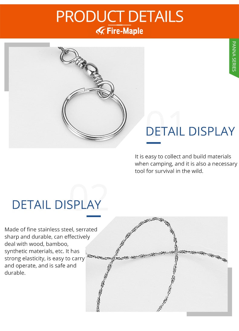 Fire Maple Camping Hand Chain Outdoor Metal Wire Stainless Steel Survival - KiwisLove