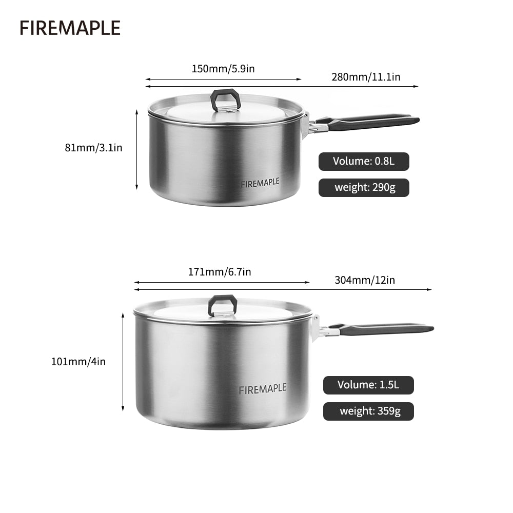 Fire Maple Camping Cookware Hiking Antarcti Stainless Steel Pot - KiwisLove