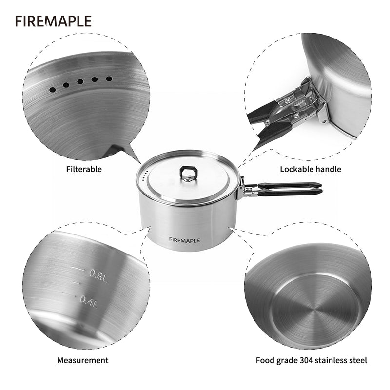 Fire Maple Camping Cookware Hiking Antarcti Stainless Steel Pot - KiwisLove