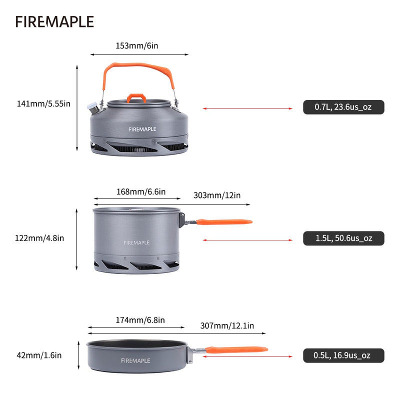 Fire Maple Camping Cookware Set  Foldable Pots - KiwisLove
