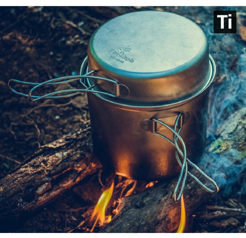 Fire Maple SnowTi 4 Foldable Titanium Pot Pan Set Ultralight Camping - KiwisLove