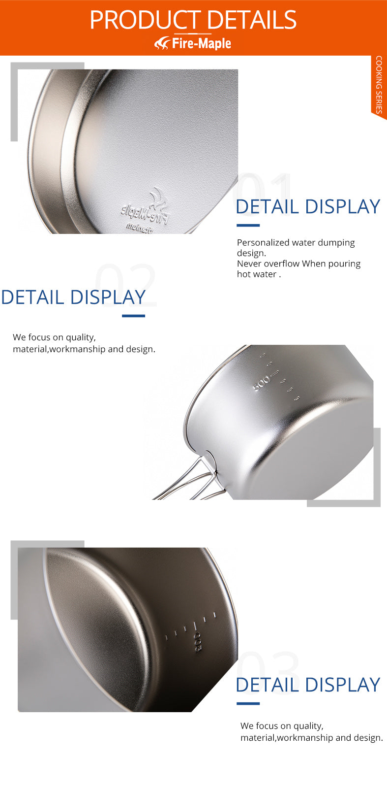 Fire Maple SnowTi 4 Foldable Titanium Pot Pan Set Ultralight Camping - KiwisLove