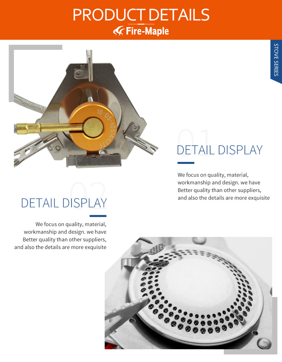 Fire Maple FMS-105  Gas Burners Stove  Portable Compact Split  2600W - KiwisLove