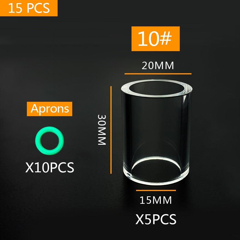 5Pcs Welding Torch Glass Cup +10 O-Ring For WP9 WP20 WP17 WP18 WP26 - KiwisLove