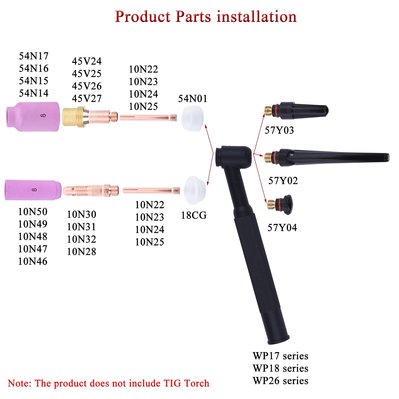 51Pcs TIG Welding Torch Gas Lens For WP17 WP18 WP26 TIG - KiwisLove