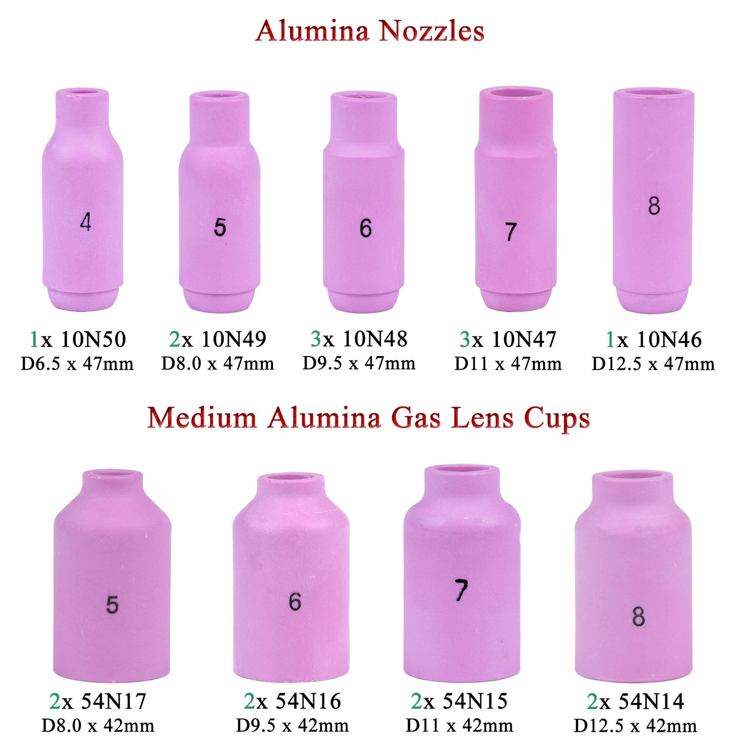 51Pcs TIG Welding Torch Gas Lens For WP17 WP18 WP26 TIG - KiwisLove