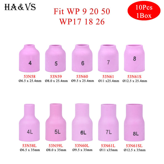 10PCs Alumina Nozzles For TIG WP9/17/18/20/26 - KiwisLove