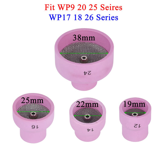 TIG Alumina Ceramic Nozzle Cups Strainer Mesh Gas Lens Holder Extra Large - KiwisLove