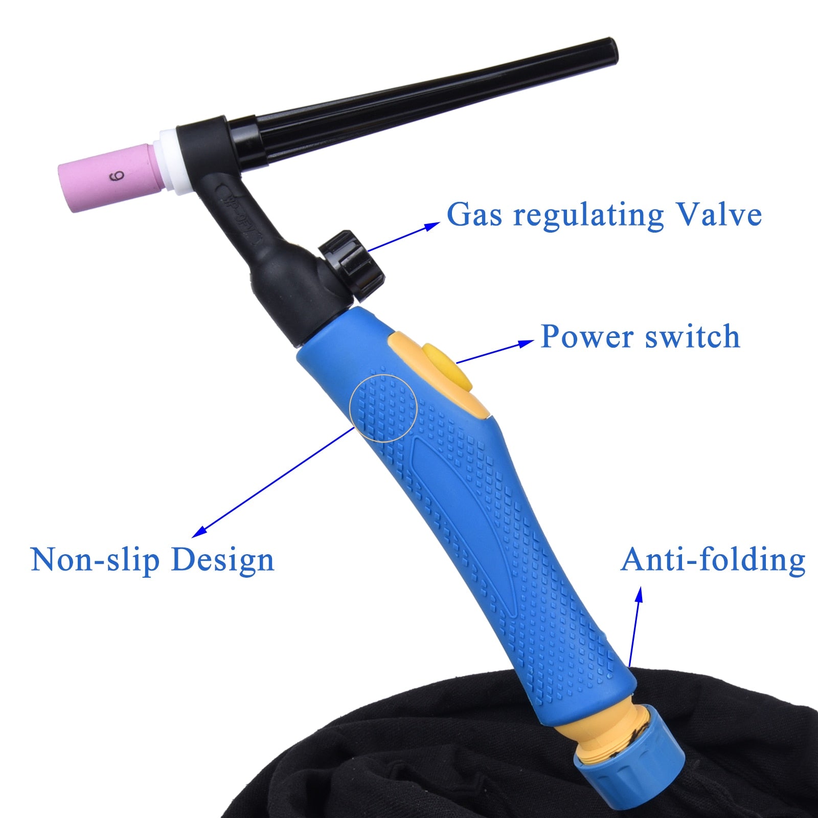 WP9 WP9FV TIG Welding Torch Gas Tungsten Arc Weld TIG Flexible Head - KiwisLove