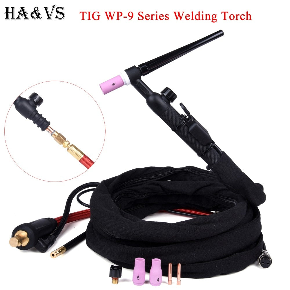 WP9 WP9FV WP9F TIG Welding Torch Gas-Electric Integrated Red Hose 4M - KiwisLove