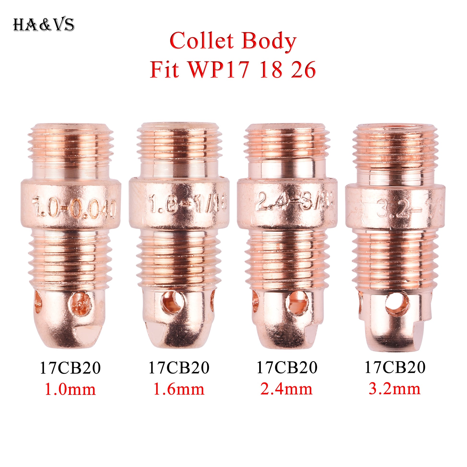 TIG Collet body Stubby 17CB20 For TIG WP17/18/26 Welding Torch - KiwisLove