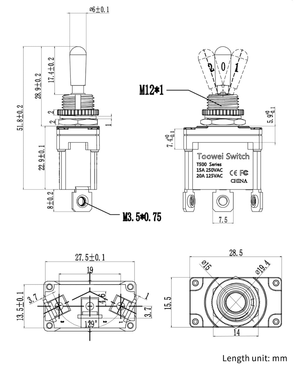 Momentary Screw Toggle Switch SPST SPDT DPST DPDT IP67 Rohs - KiwisLove