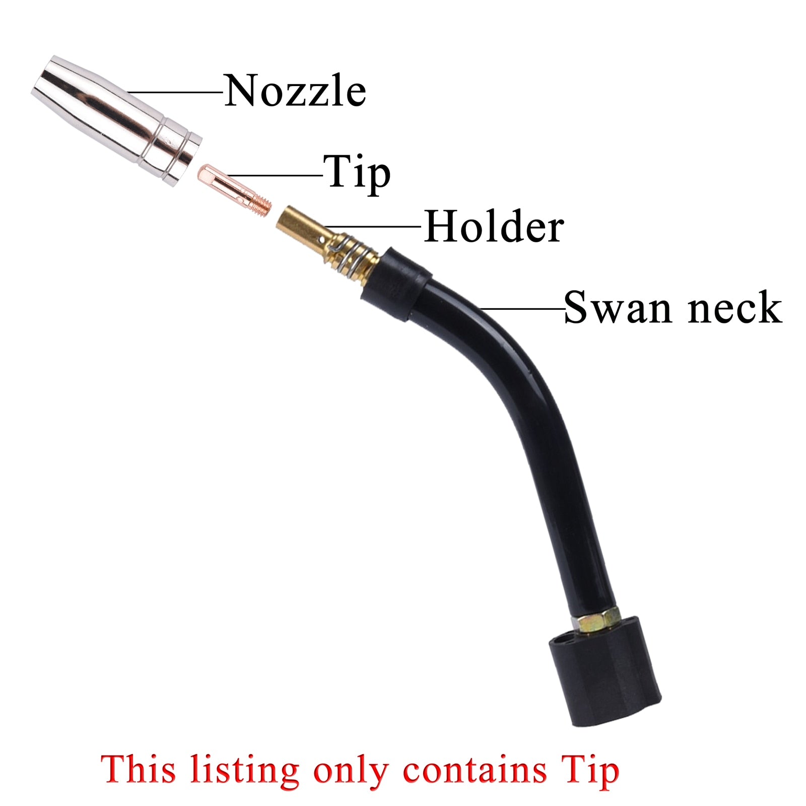 MB 15AK Contact Tips Gas Nozzle Consumables M6*25mm - KiwisLove