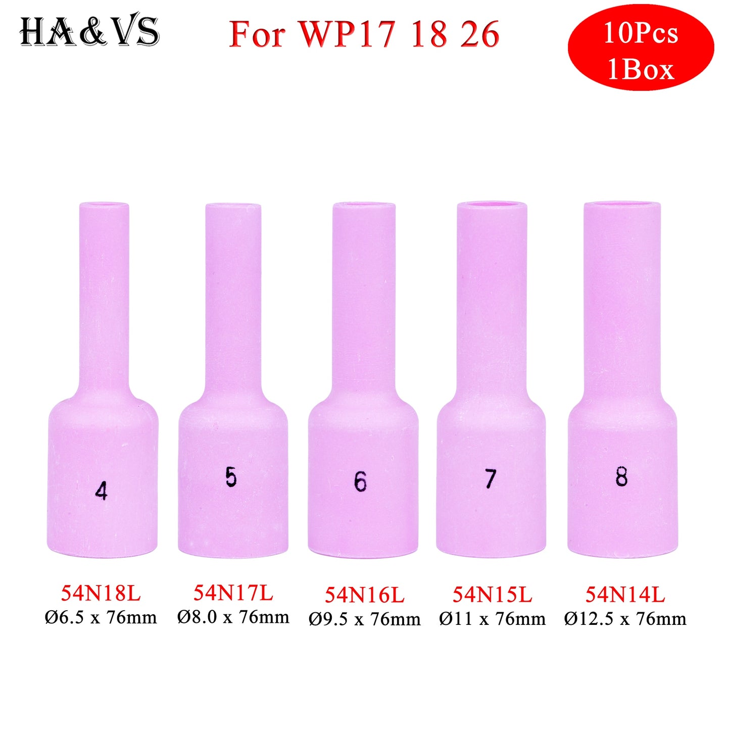 10Pcs 76mm 54N14L 54N15L 54N16L 54N17L 54N18L Alumina Nozzles - KiwisLove