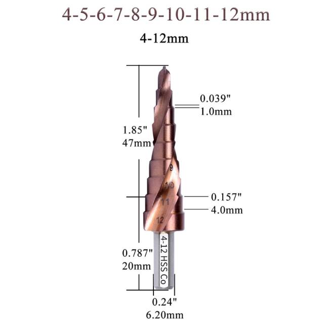Cobalt HSS Step  Cone Drill Bits CO High-Speed Steel - KiwisLove