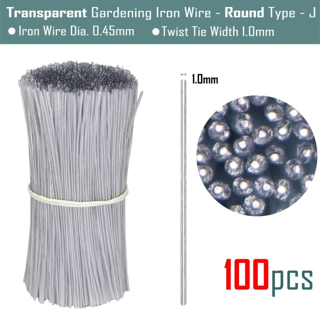 100PCS Round  Plastic Twist Tie with Iron Core Bendable Plant Training Wire - KiwisLove