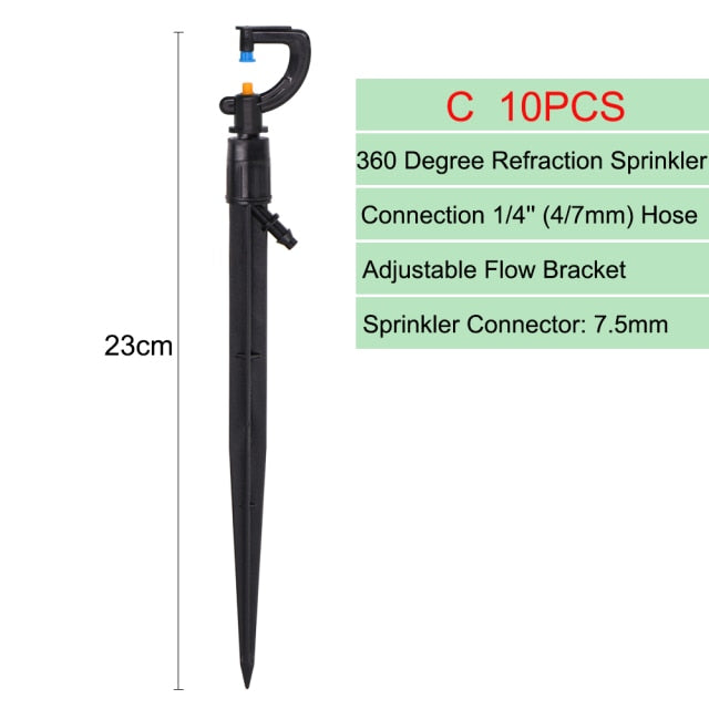 360 Degree Rotating Refraction Dripper Nozzle Sprinkler Adjustable - KiwisLove