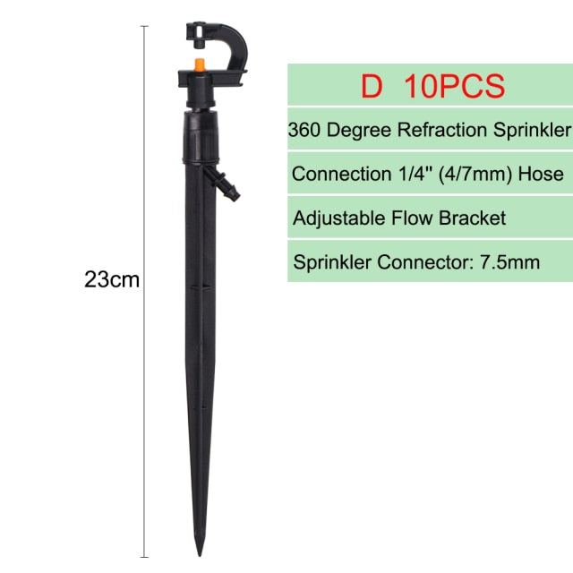 360 Degree Rotating Refraction Dripper Nozzle Sprinkler Adjustable - KiwisLove