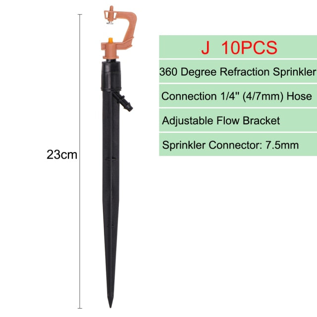 360 Degree Rotating Refraction Dripper Nozzle Sprinkler Adjustable - KiwisLove