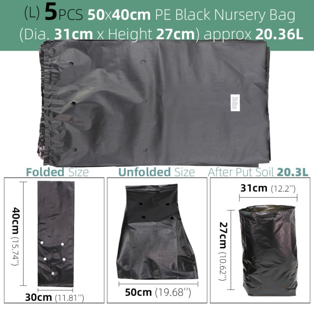Garden PE Environmental Black Plastic Breathable Anti-UV Nursery Bags - KiwisLove