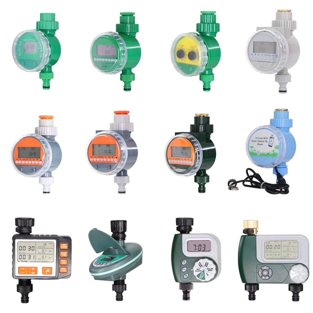 Garden Water Timer Rain Sensor Solar LCD Double Dial Controller - KiwisLove