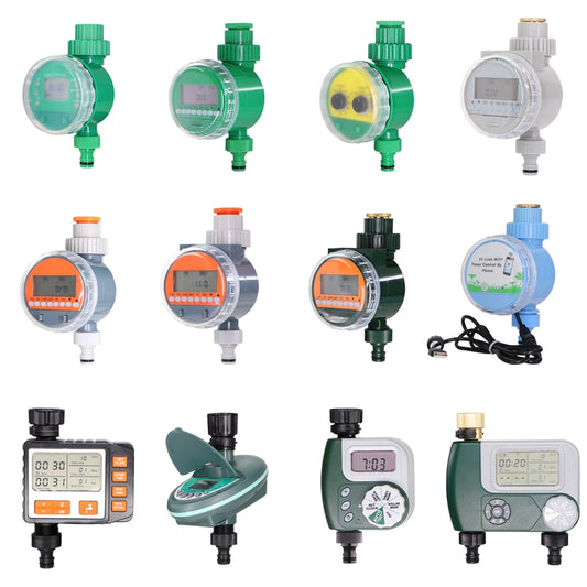 Garden Water Timer Rain Sensor Solar LCD Double Dial Controller - KiwisLove