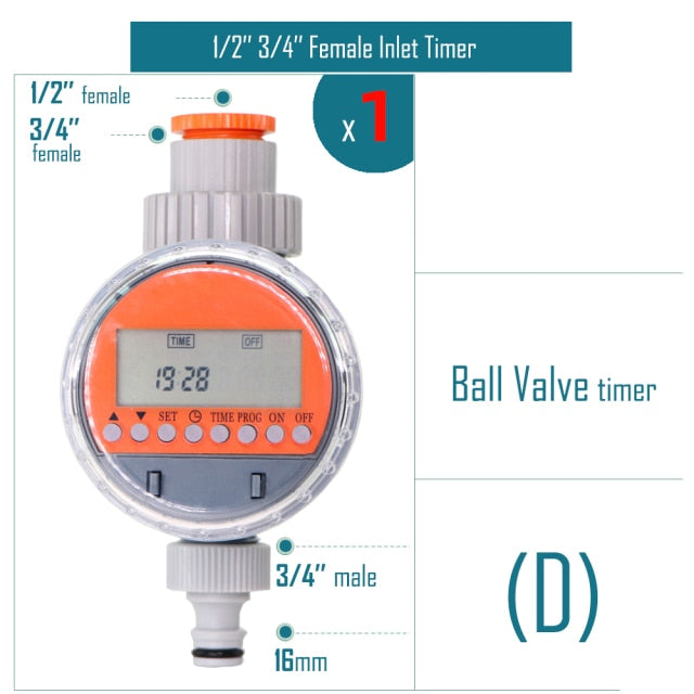 Garden Water Timer Rain Sensor Solar LCD Double Dial Controller - KiwisLove