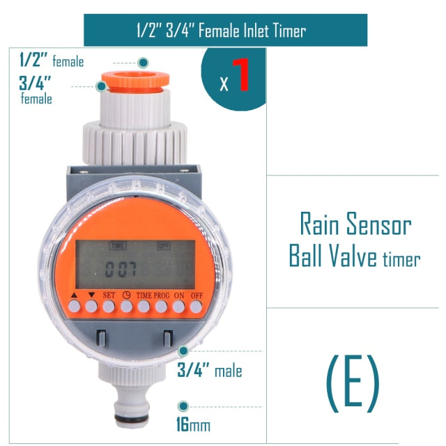 Garden Water Timer Rain Sensor Solar LCD Double Dial Controller - KiwisLove