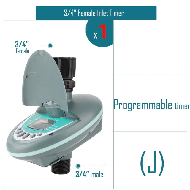 Garden Water Timer Rain Sensor Solar LCD Double Dial Controller - KiwisLove