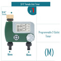 Garden Water Timer Rain Sensor Solar LCD Double Dial Controller - KiwisLove