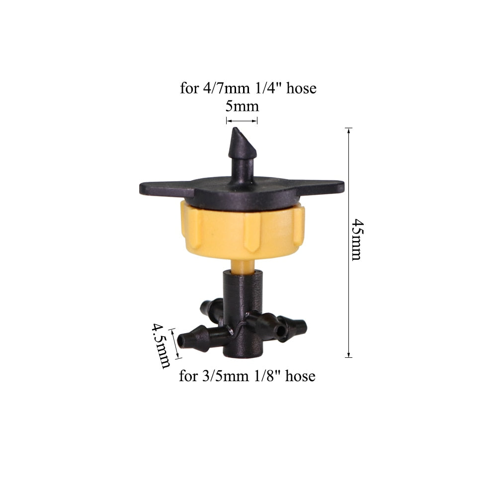 Irrigation Steady Flow Dripper With 4-Way 1/8" Water Pipe Cross Connector - KiwisLove
