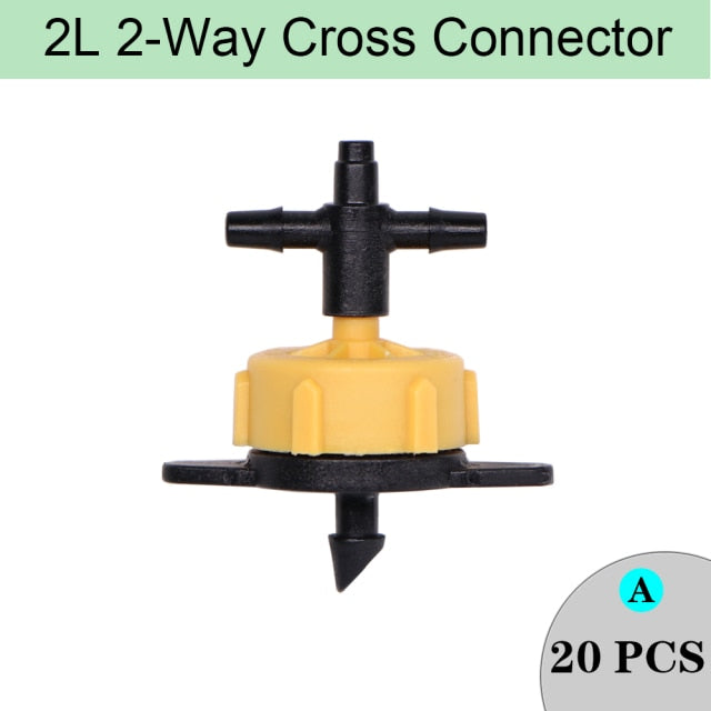 Irrigation Steady Flow Dripper With 4-Way 1/8" Water Pipe Cross Connector - KiwisLove