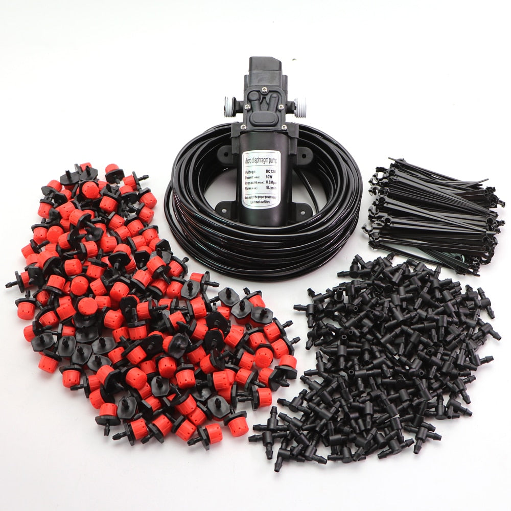 45W Water Pump Drip Irrigation Kit 1/4'' Hose Automatic Watering Device - KiwisLove