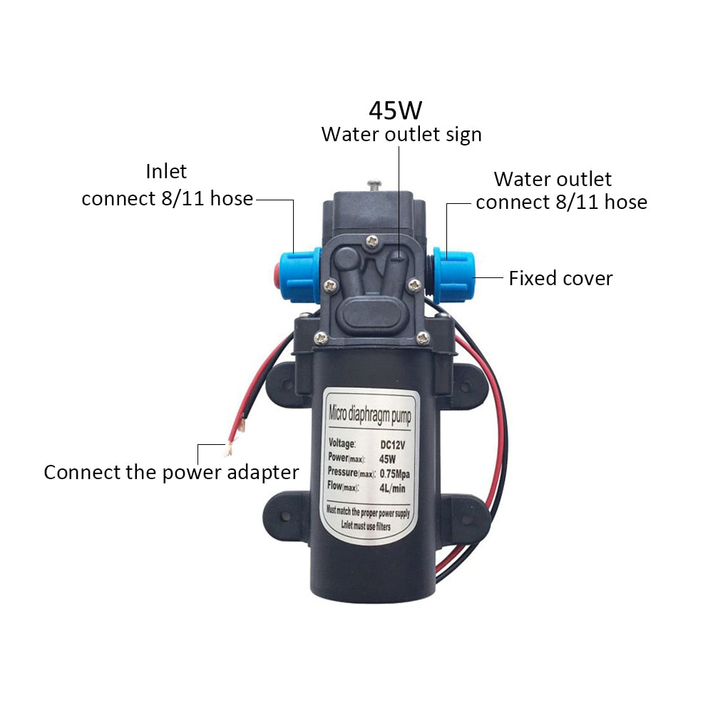 45W Water Pump Drip Irrigation Kit 1/4'' Hose Automatic Watering Device - KiwisLove