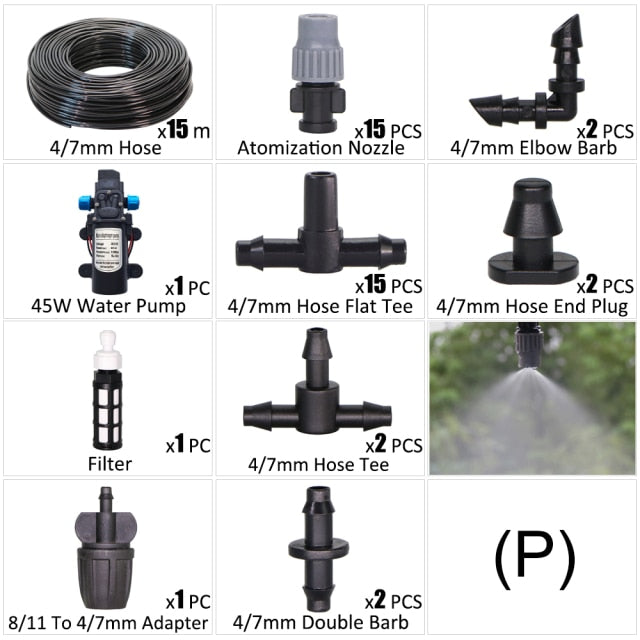 45W Water Pump Drip Irrigation Kit 1/4'' Hose Automatic Watering Device - KiwisLove