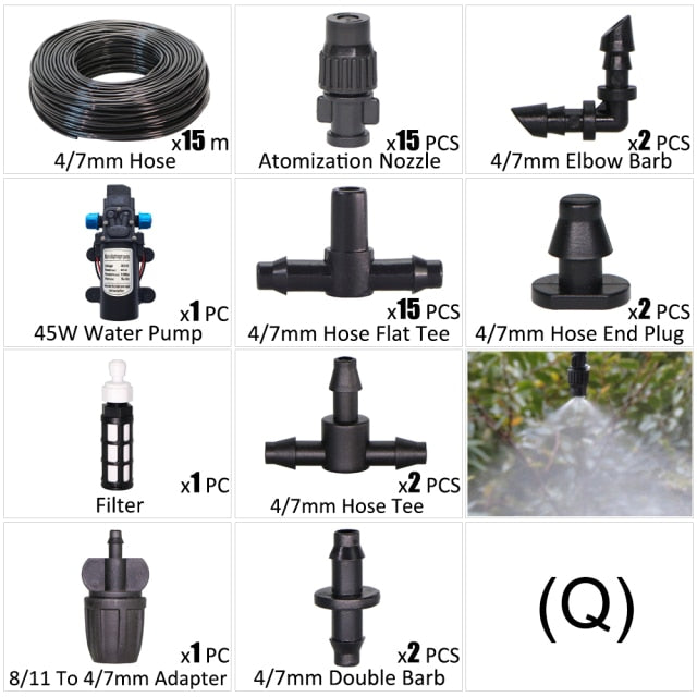 45W Water Pump Drip Irrigation Kit 1/4'' Hose Automatic Watering Device - KiwisLove